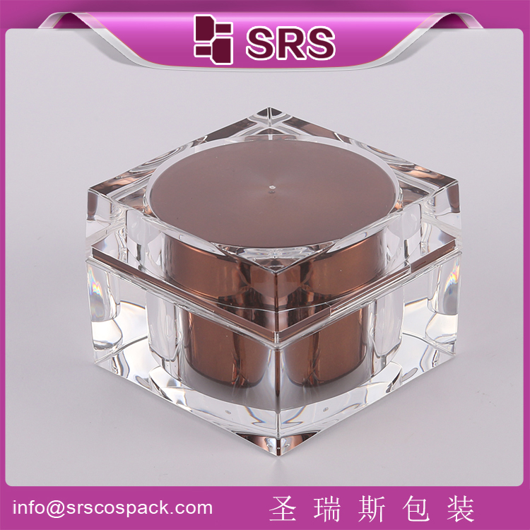 J053 plastic facial cream square acrylic jar